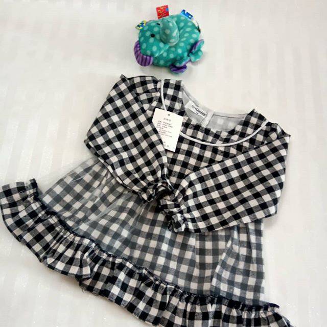 Dress kotak-kotak anak perempuan