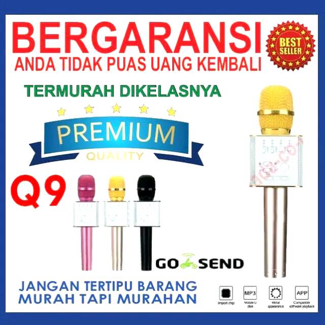 Mic Bluetooth Wireless Q9 Karoke KTV Premium Quality Mic Portable / Mic Bluetooth Original Murah