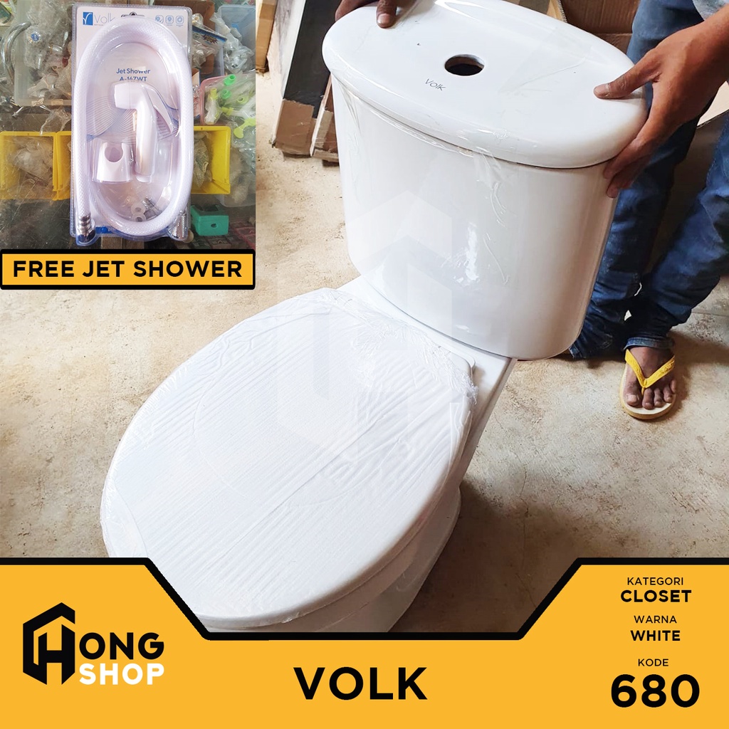 Jual Kloset Duduk Flush Volk Free Jet Shower Volk A Shopee Indonesia