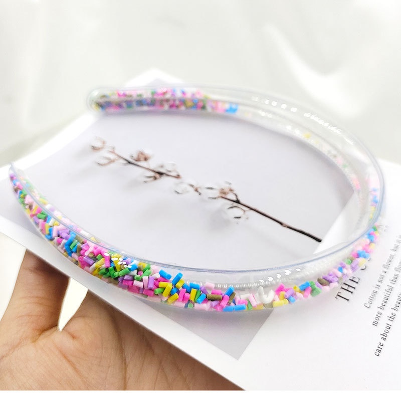 Bando Bahan PVC Hias Glitter Sequin Elastis Non Slip Untuk Aksesoris Rambut Anak Perempuan