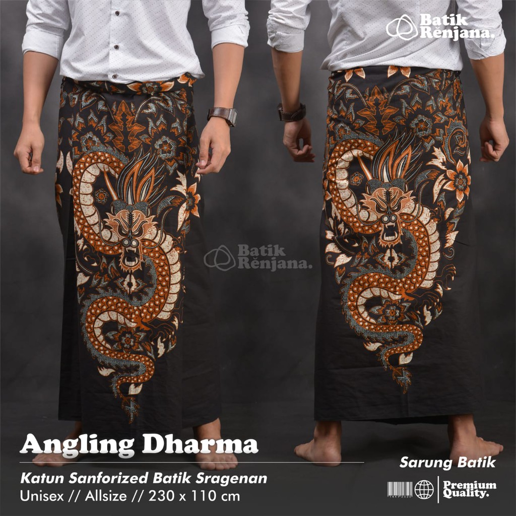 ANGLING DHARMA Sarung Batik Pria Cowok Dewasa Premium Motif Batik Lebaran Asli Solo ALL Size RENJANA