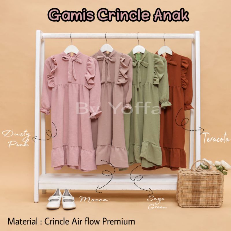 BAJU GAMIS ANAK/GAMIS CRINCLE ANAK/DRESS ANAK PEREMPUAN