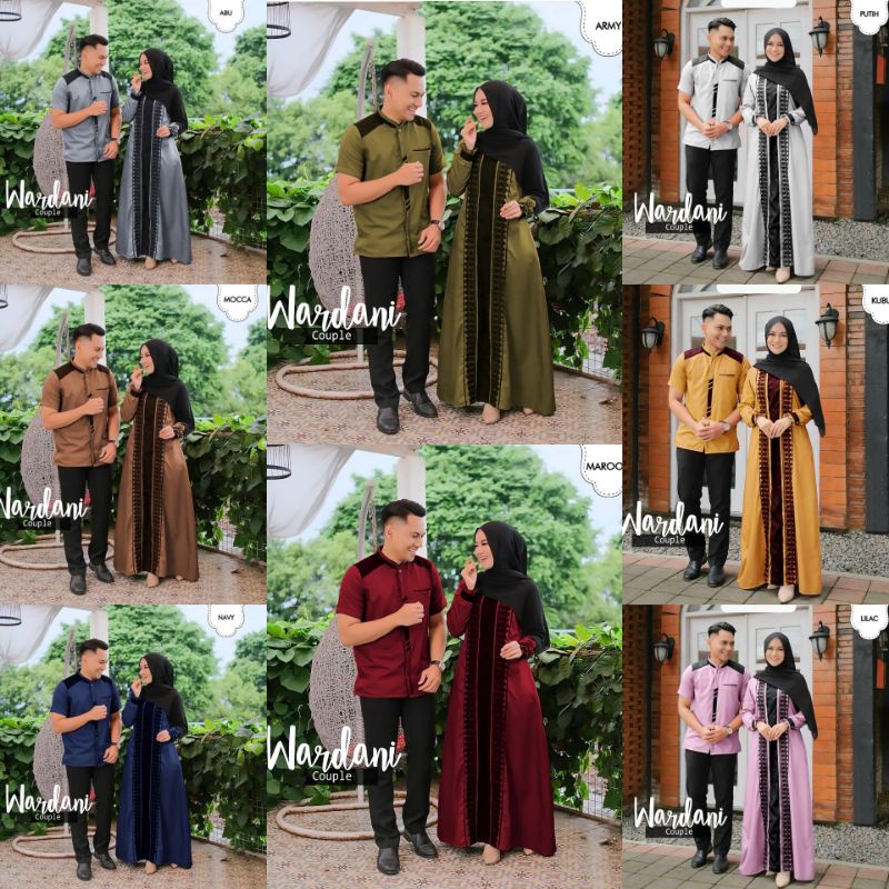 Gamis Couple Keluarga|Couple Wardani | Gamis Couple Lebaran | Couple cewek cowok | Baju Lebaran