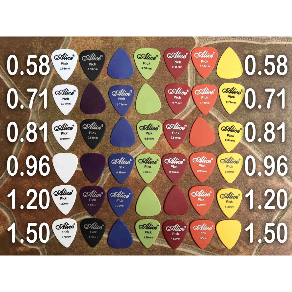Pik Alice warna warni Plectrum Pemetik Senar Gitar Elektrik Bass Akustik Pick Klaber Kliper Kleper