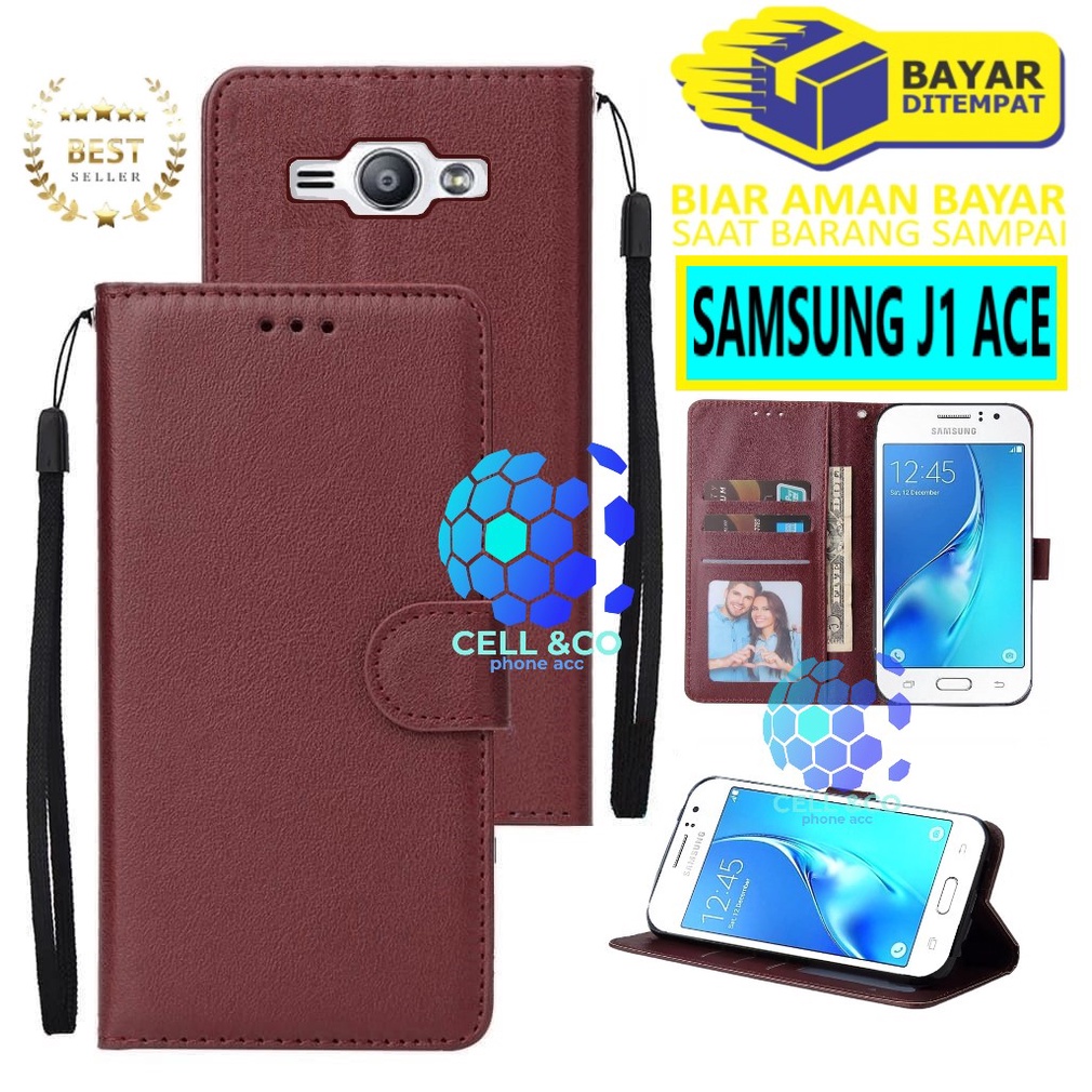 Flip cover SAMSUNG J1 ACE Flip case buka tutup kesing hp casing flip case leather wallet