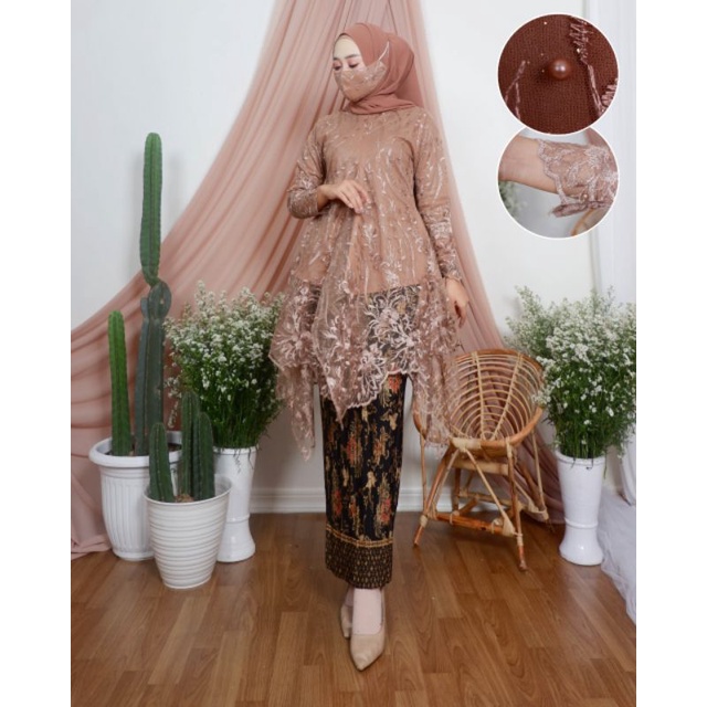 Real Pict !!! Setelan Kebaya Tunik Mauri / Kebaya Tunik Selena / Kebaya Tille Azalea Busui