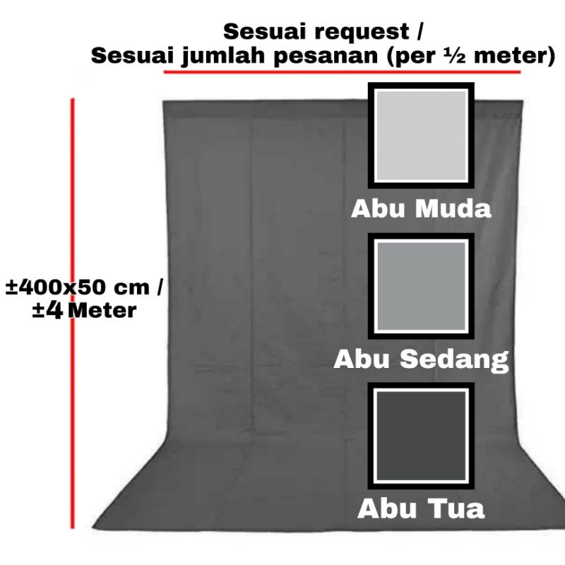 Jual Kain Background Abu Abu Backdrop Untuk Foto atau Video Latar