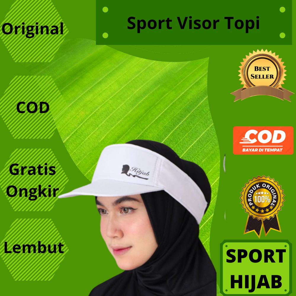 Sport Sport Sporty Visor Topi Atasan Olahraga Wanita Cewek Muslim Muslimah Kekinian Untuk Gym Runnin
