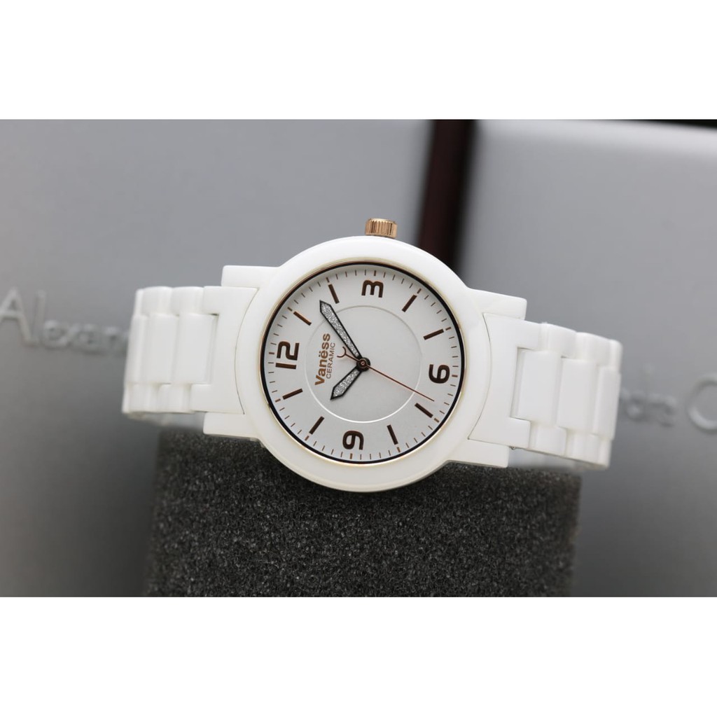 Jam Tangan Wanita Cewek Vaness Keramik Premium Tali Rantai Keramik