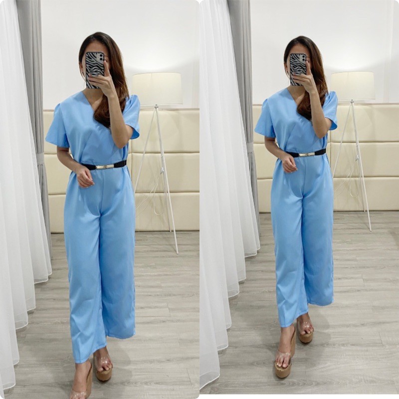 jumpsuit panjang wanita model kimono / jumpsuit vneck / KM RO