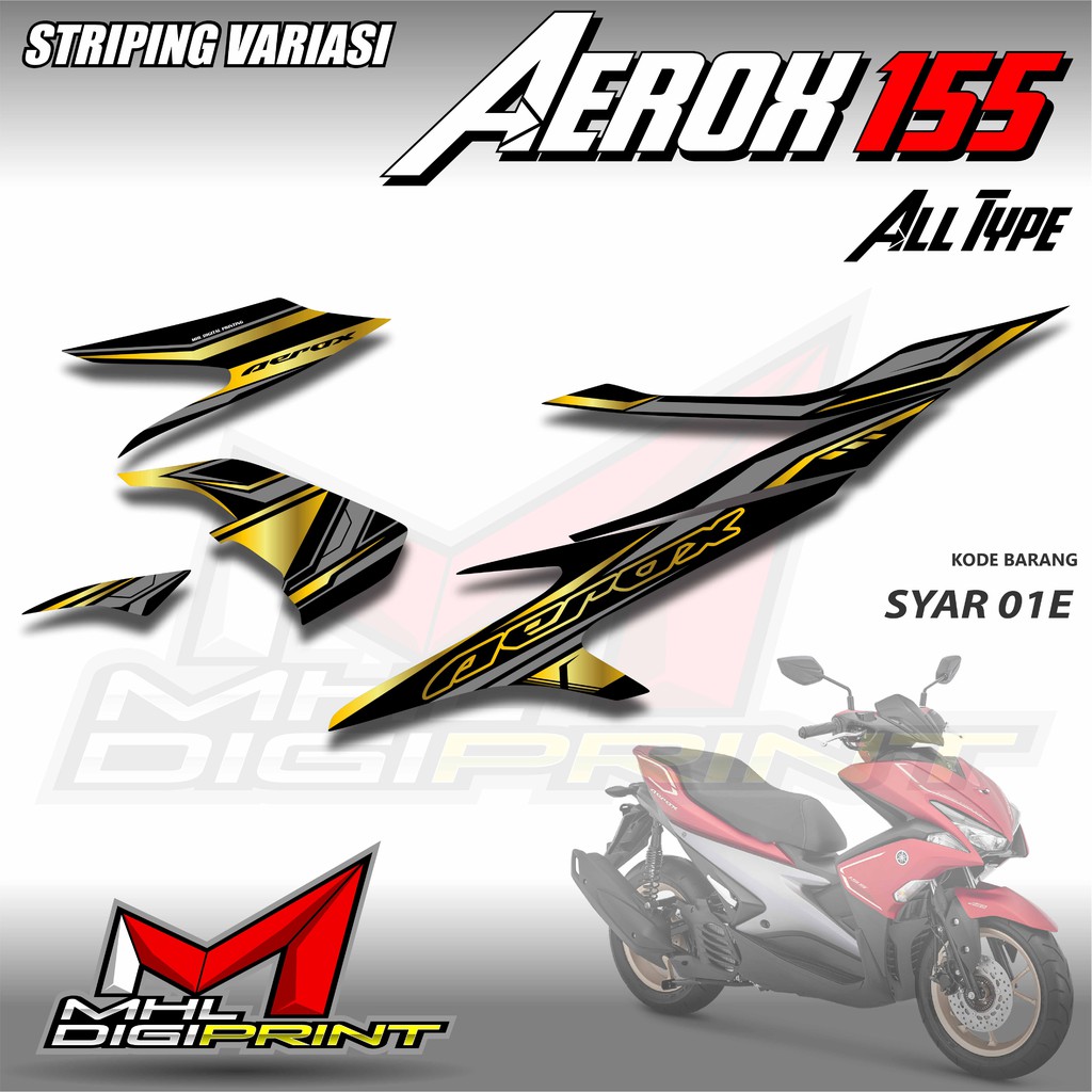 STRIPING VARIASI AEROX 155 ALL TYPE - STIKER AEROX 155 - SYAR 01