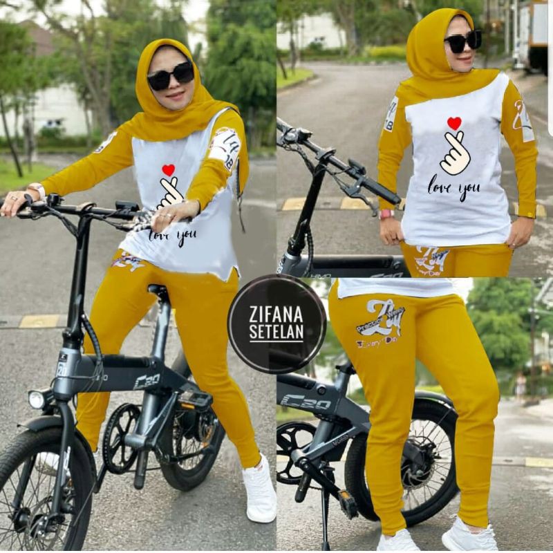 SET STELAN CELANA TRAINING ZIFANA BIGSIZE JUMBO BABITERRY EDHM
