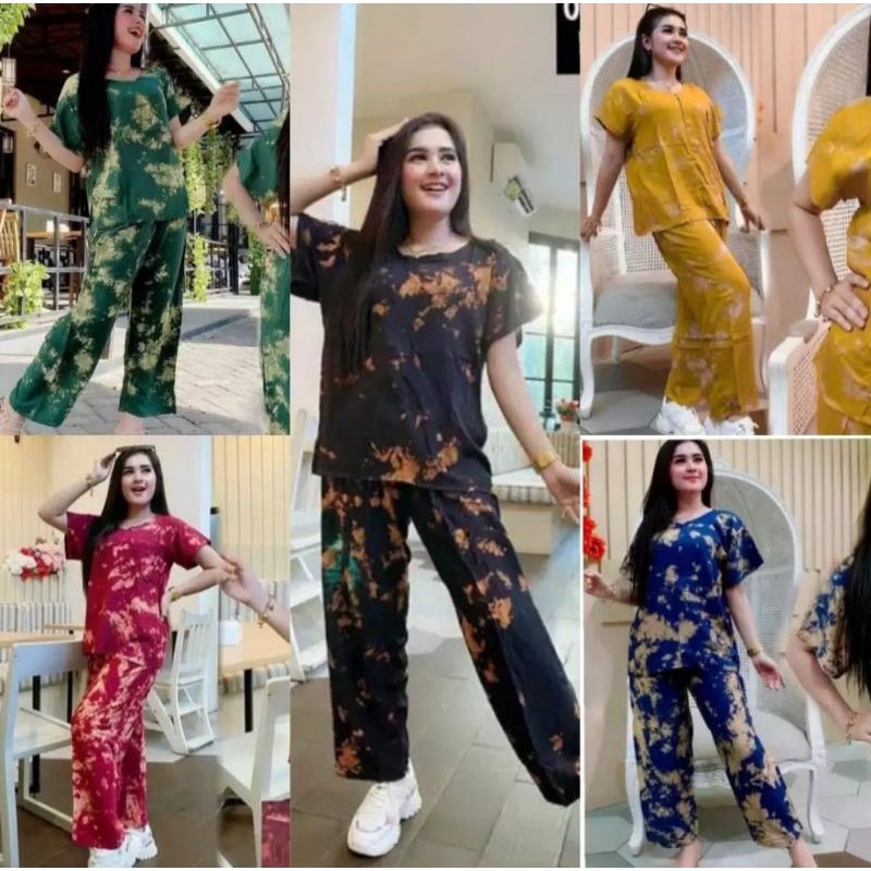 SETELAN TIE DYE LENGAN PENDEK - ONE SET TIE DYE LENGAN PENDEK