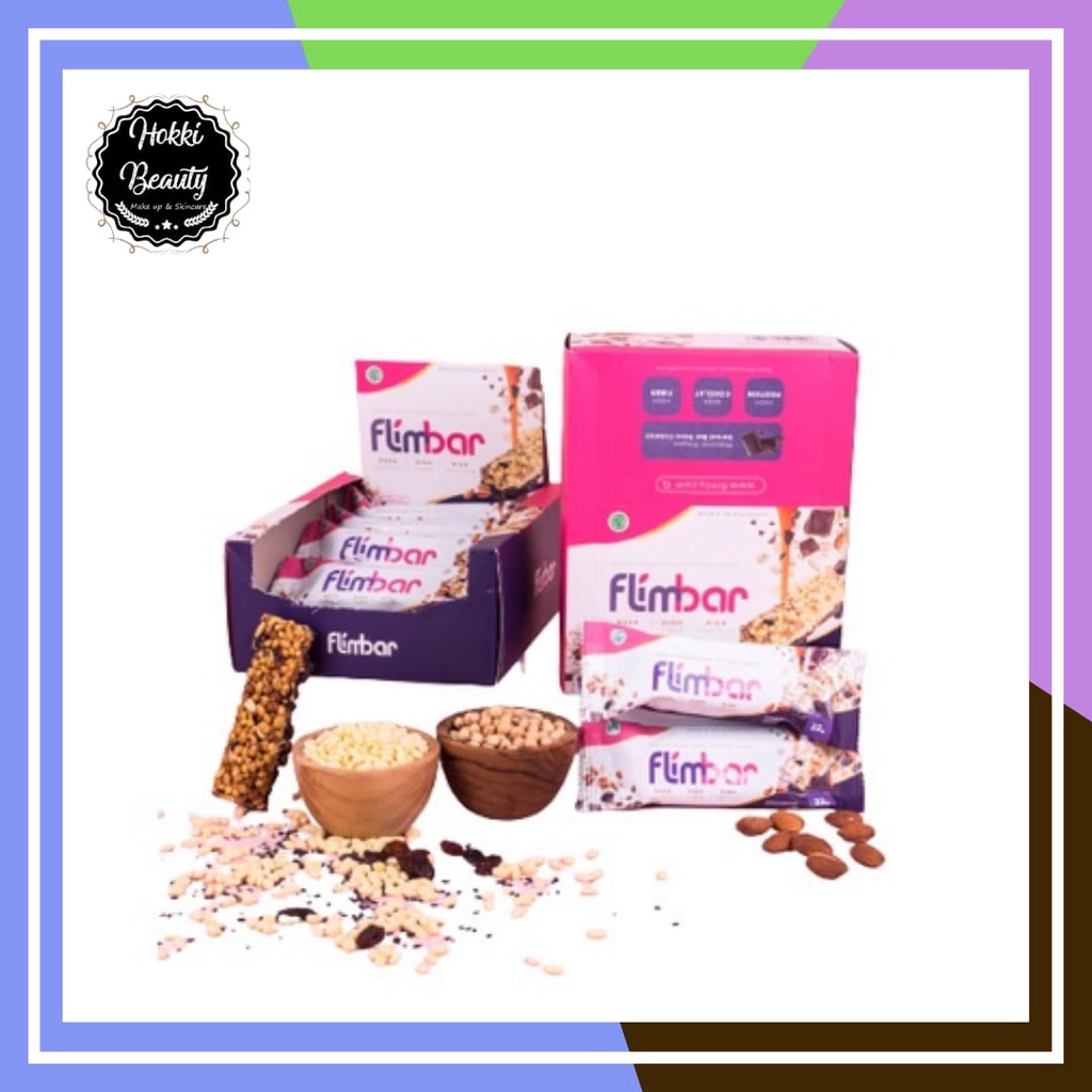 FLIMBAR FLIM BAR FLIMTY 1 BOX ISI 12 PCS SNACK SEHAT FIBER PROTEIN BAR - CEMILAN SEHAT