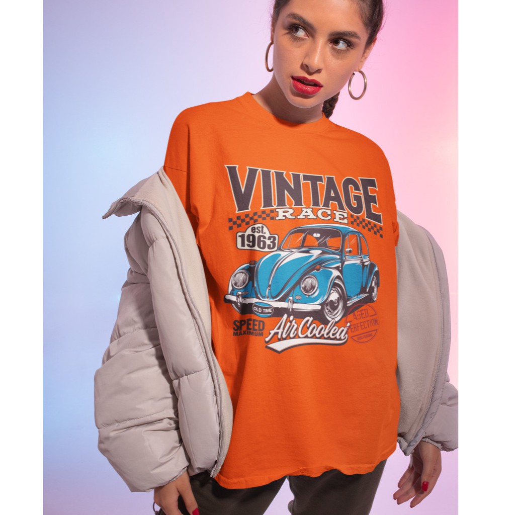 Tshitrallday Kaos Premium Unisex Pria &amp; Wanita bisa Oversize 100% Cotton Combed GRAPHIC VINTAGE RACE