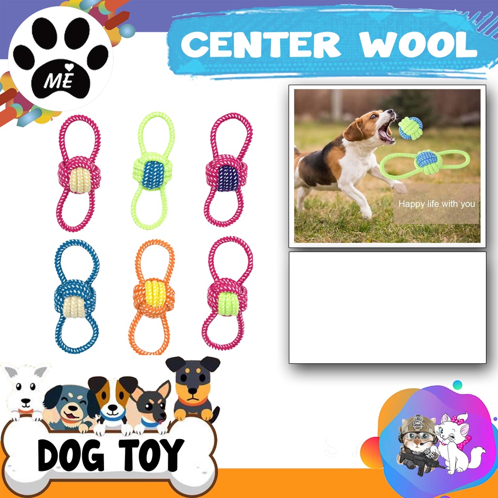 Mainan Gigit Anjing &quot;CENTER WOOL&quot; Rope Balls Toys