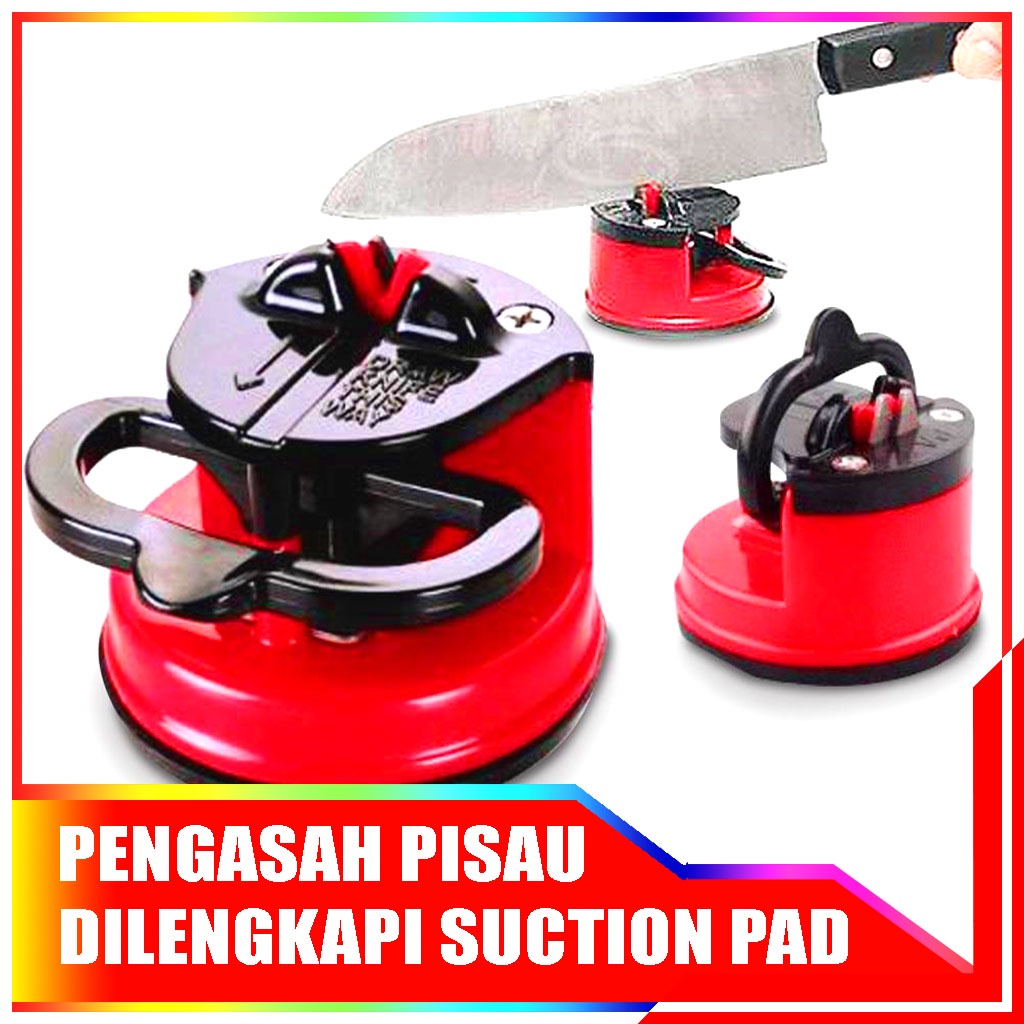 Asahan Pisau Dapur Praktis Suction Pad Knife Sharpener Alat Pengasah Pisau, Gunting