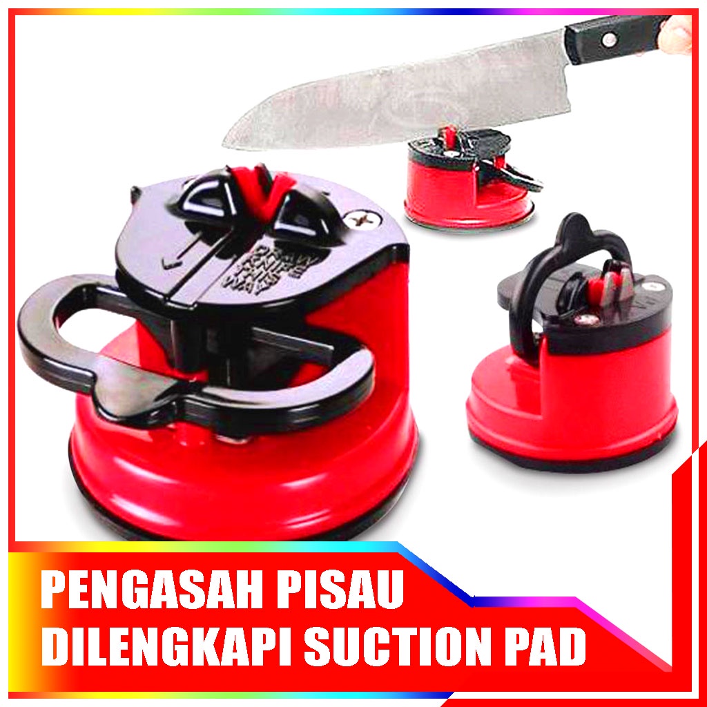 Asahan Pisau Dapur Praktis Suction Pad Knife Sharpener Alat Pengasah Pisau, Gunting