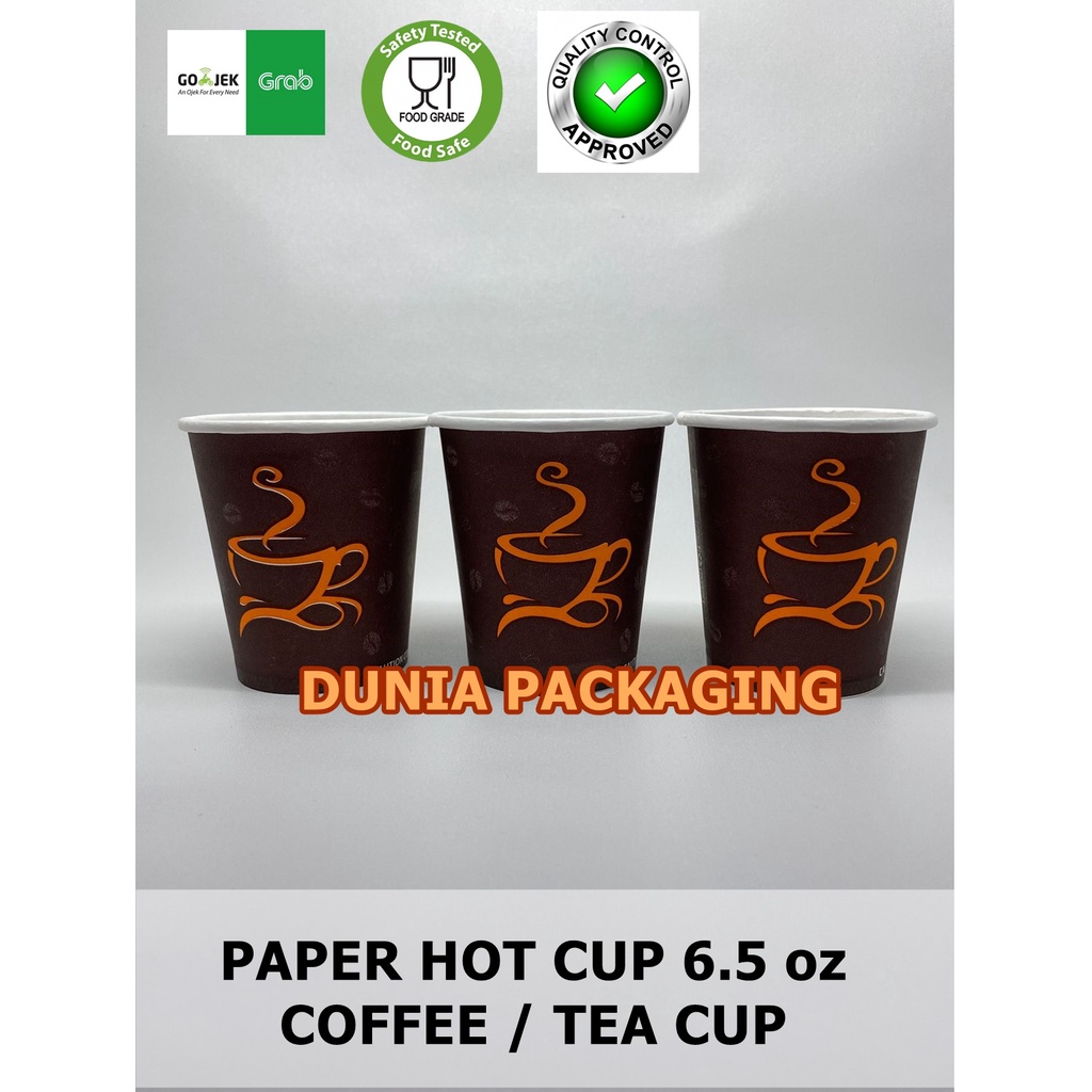 Paper cup 6.5oz 50pcs Tebal Gelas Kertas Kopi Tahan Panas 200ml Medan