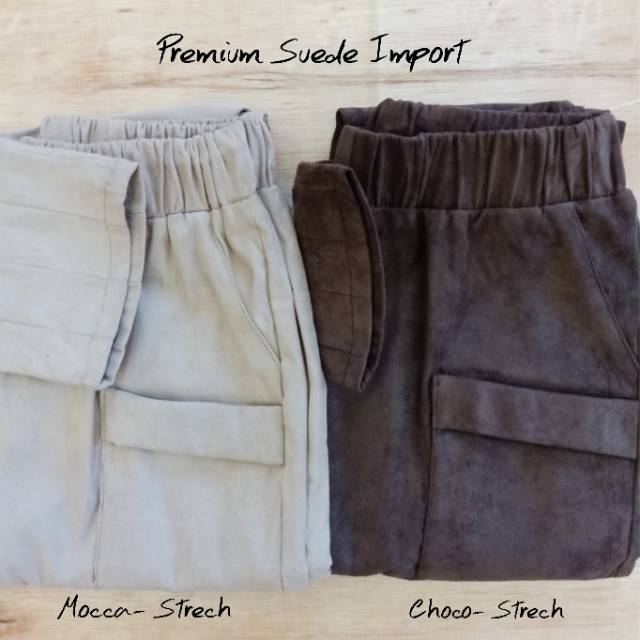 Celana Pocket Harem Suede /Louisa Double Pocket Pants