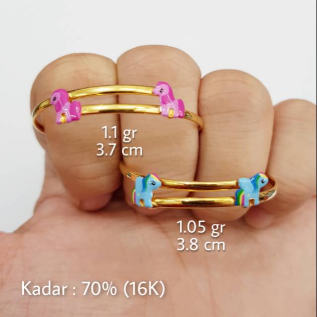 Gelang Bayi Little Pony Emas Kadar 70% (16K) - V3