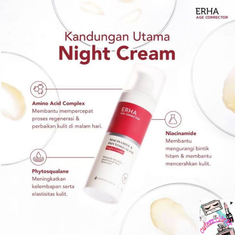 ☃️Cutezz_Ching1☃️Erha Age Corrector Niacinamide &amp; Phytosqualane Night Cream 30g