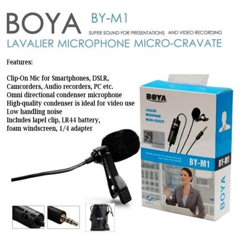 BOYA BY-M1 Clip On Lav Mic Microphone for Camera Smartphone PC