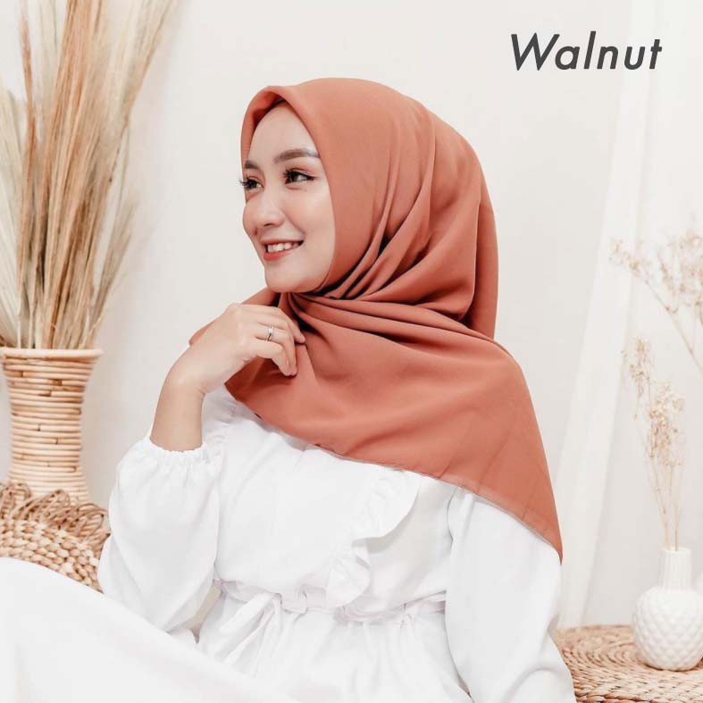 Bella Square Jilbab | Hijab Segiempat | Warna Part 2-Walnut