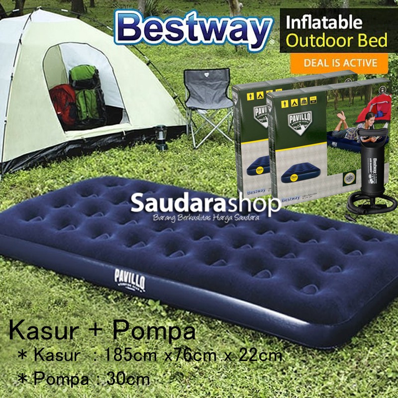 Bestway 67000-1 Kasur Angin Single + Pompa / Paket Kasur Angin Single