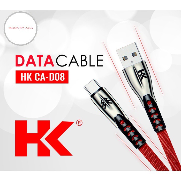 KABEL DATA QUICK FAST CHARGE HK CA-D08 TYPE C - 1KDTYPECD08HK/KABEL TYPE C HK CA-DO8 GROSIR MURAH