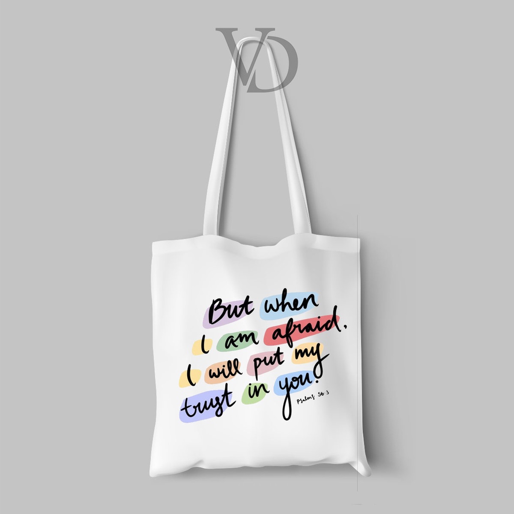 TOTE BAG BAHAN KANVAS QUOTES BIBLE / CHRISTIANS QUOTES/ AESTHETIC TOTEBAG / TAS BELANJA KEKINIAN