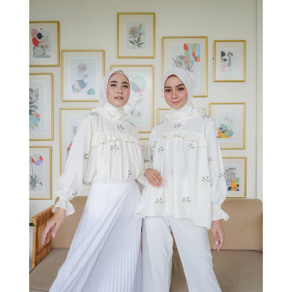 Flower Top Atasan Blouse Apk Bordel Fashion Wanita Muslim Terlaris