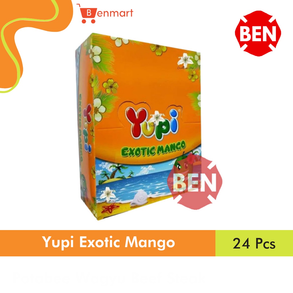 

Yupi Exotic Mango 1 Pak Box Dus 24 Pcs Permen Jelly Murah Manis Mangga