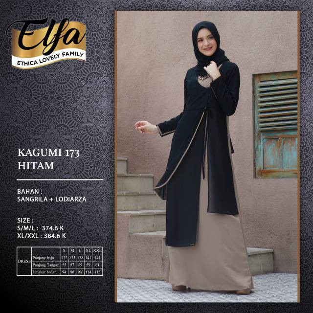 Gamis Katun Original ETHICA KAGUMI 173 HITAM