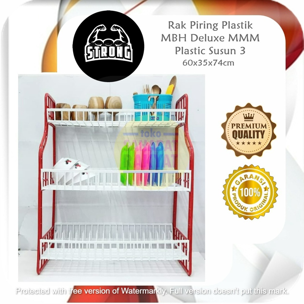 Rak Piring Plastik MBH Deluxe MMM Plastik Susun 3