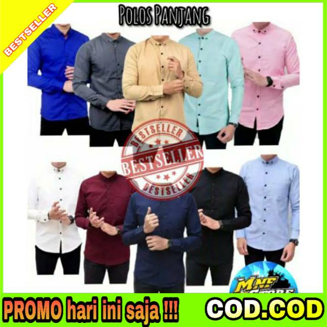BAJU KEMEJA POLOS LENGAN PANJANG, KEMEJA POLOS PRIA, KEMEJA POLOS COWOK DISTRO