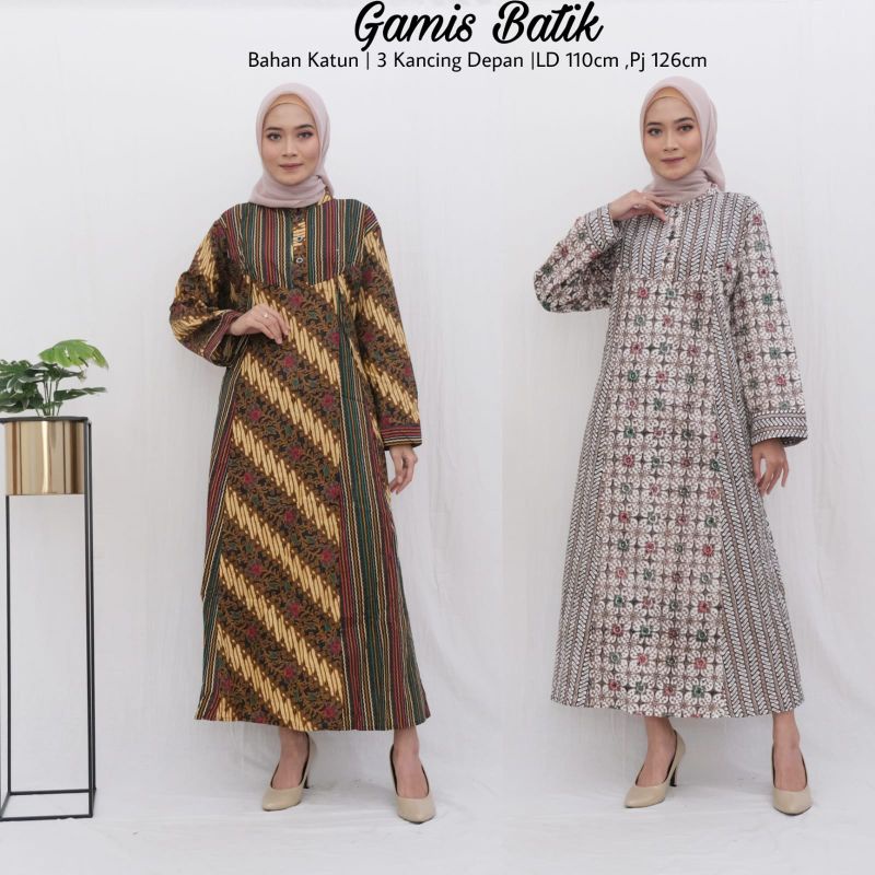 Gamis Batik Panjang Matt Katun Tebal - Naira Batik