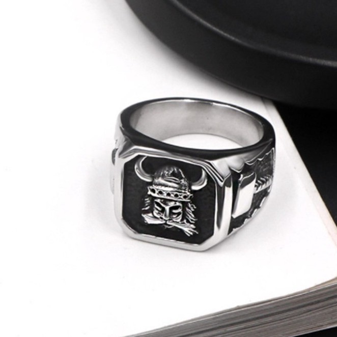 SEUSUK Vintage Fashion Men Vikings Berserker Punk Ring Jewelry Cool Rock Ring