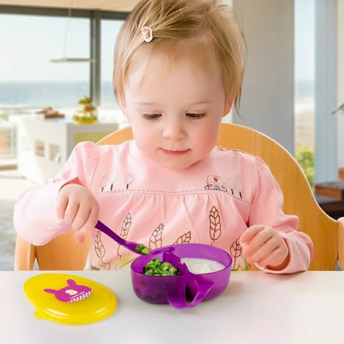 KANDILA Divided Bowl with Spoon Mangkok Bayi Bersekat Baby Lunchbox