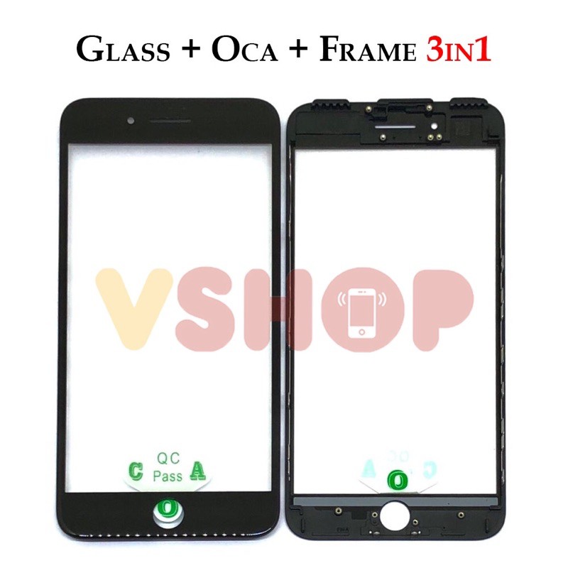 GLASS LCD - KACA TOUCHSCREEN - OCA - FRAME 3IN1 IP 7+ 7 PLUS - 7G+ 7G PLUS