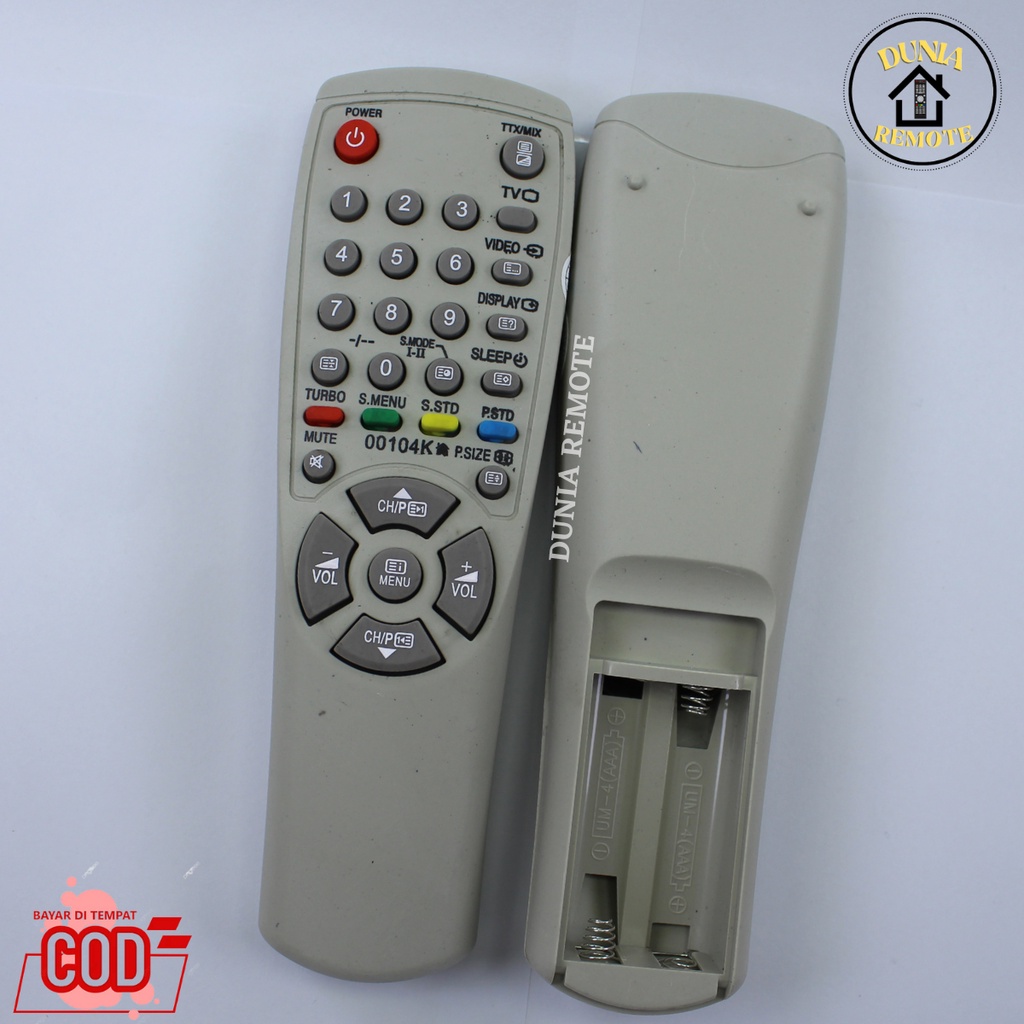 Remot Remote TV Samsung Tabung Slim Flat 104M 104K tanpa setting