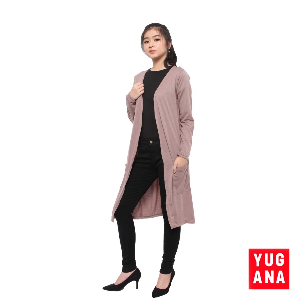 BL - CRLONG Cardigan Panjang Oversize Wanita Polos-5