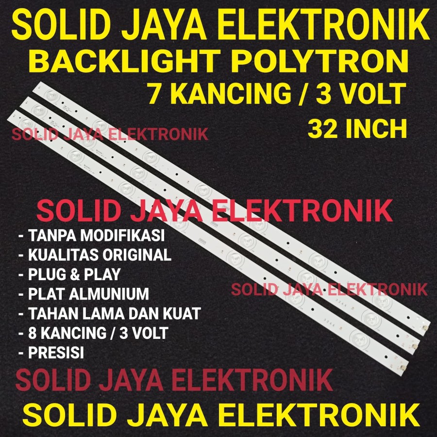 BACKLIGHT POLYTRON 32 INCH INC 7 KANCING MATA 3 VOLT 7K 3V BL LED TV