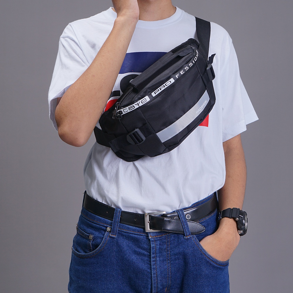 Tas Selempang Pria Multifungsi Anti Air Waistbag Fashion Pria ewl08