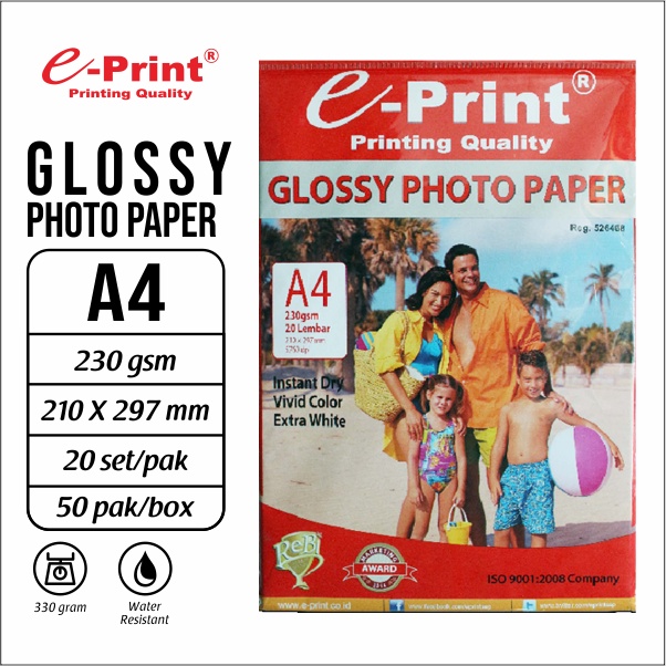 

Kertas Foto e-Print Glossy Photo Paper A4 230 gsm