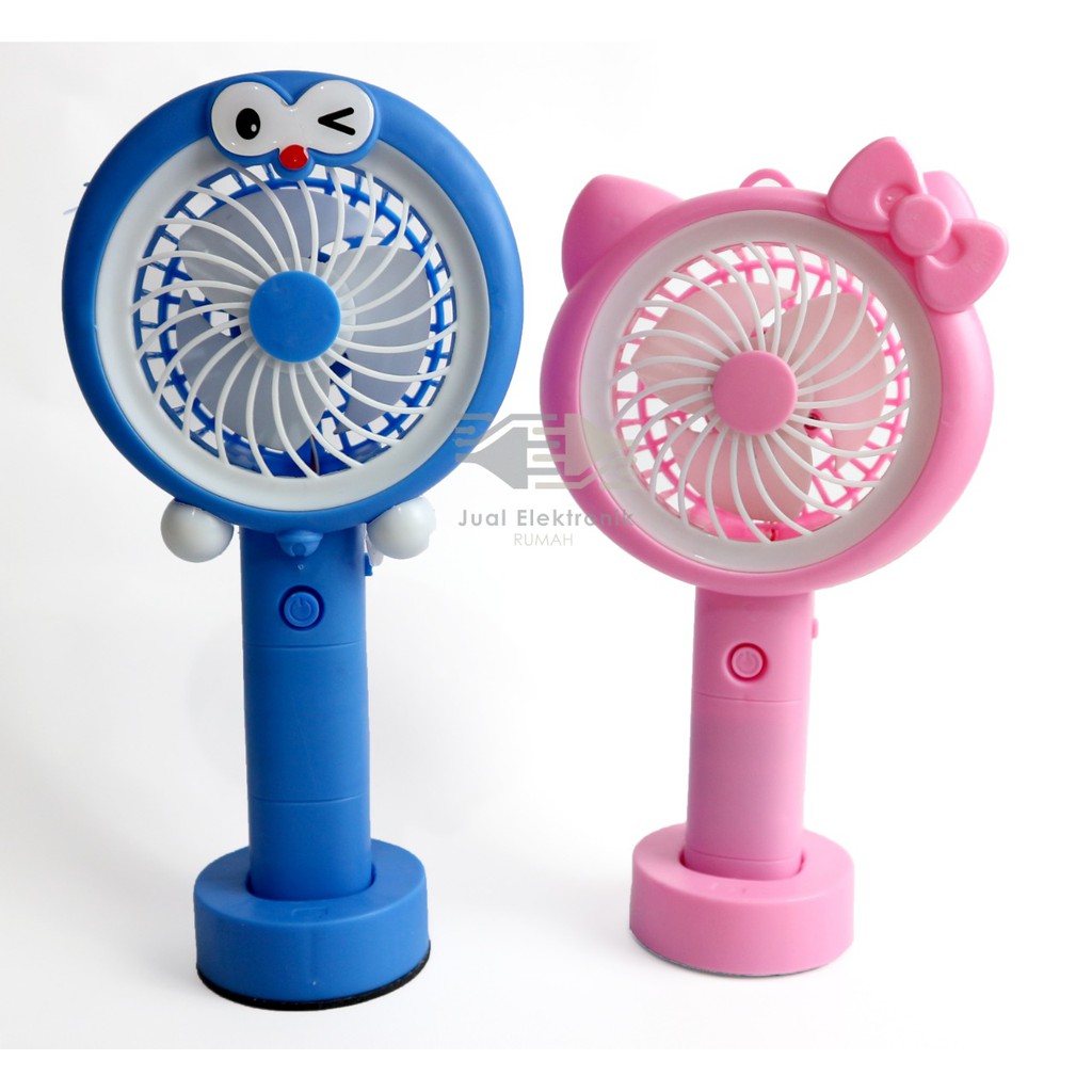 HK - DE Kipas Angin Tangan Mini Portable Fan Karakter Kucing Berdiri