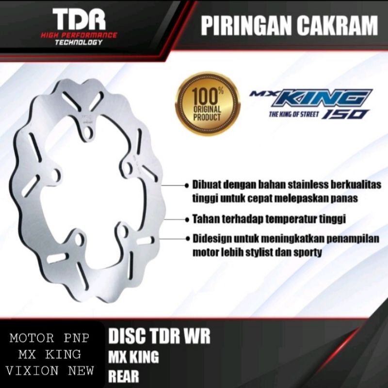 Disc Brake Rotor / Piringan Cakram/Belakang TDR Racing - Yamaha Mx King/vixion new PNP