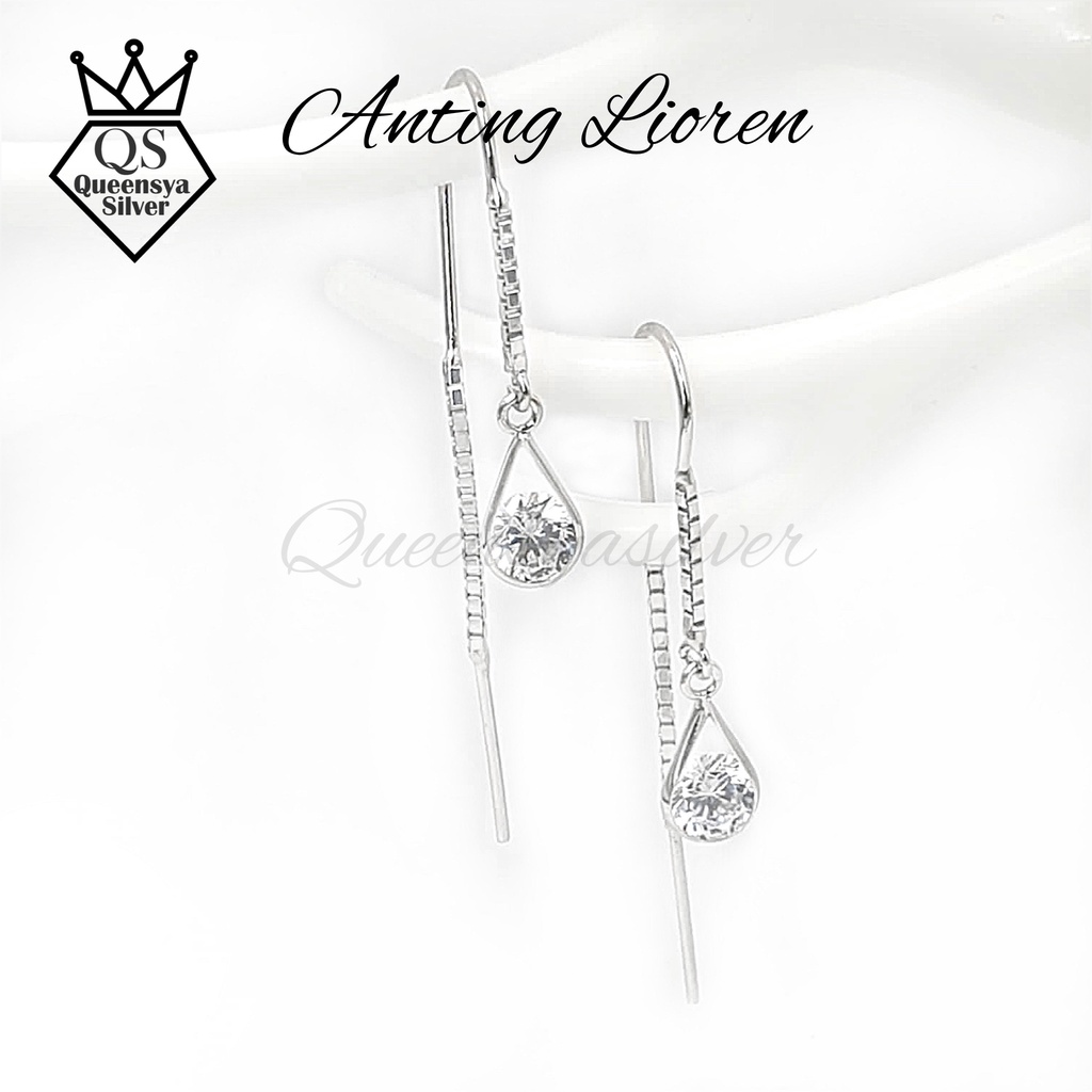 Anting Perak Asli Silver 925 || Lapis Emas Putih || Model Anting Kait/Sulam || Perhiasan Fashion Wanita