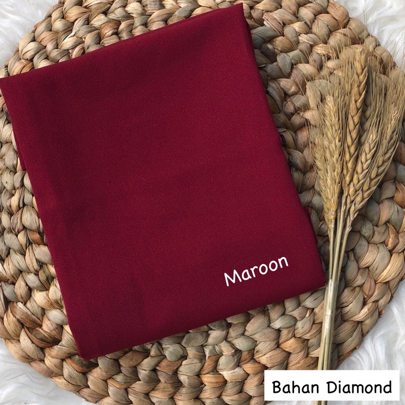 PASHMINA SABYAN  DIAMOND / 180 x 74cm DIAMOND SCRAF / HIJAB / JAHIT TEPI-Maroon