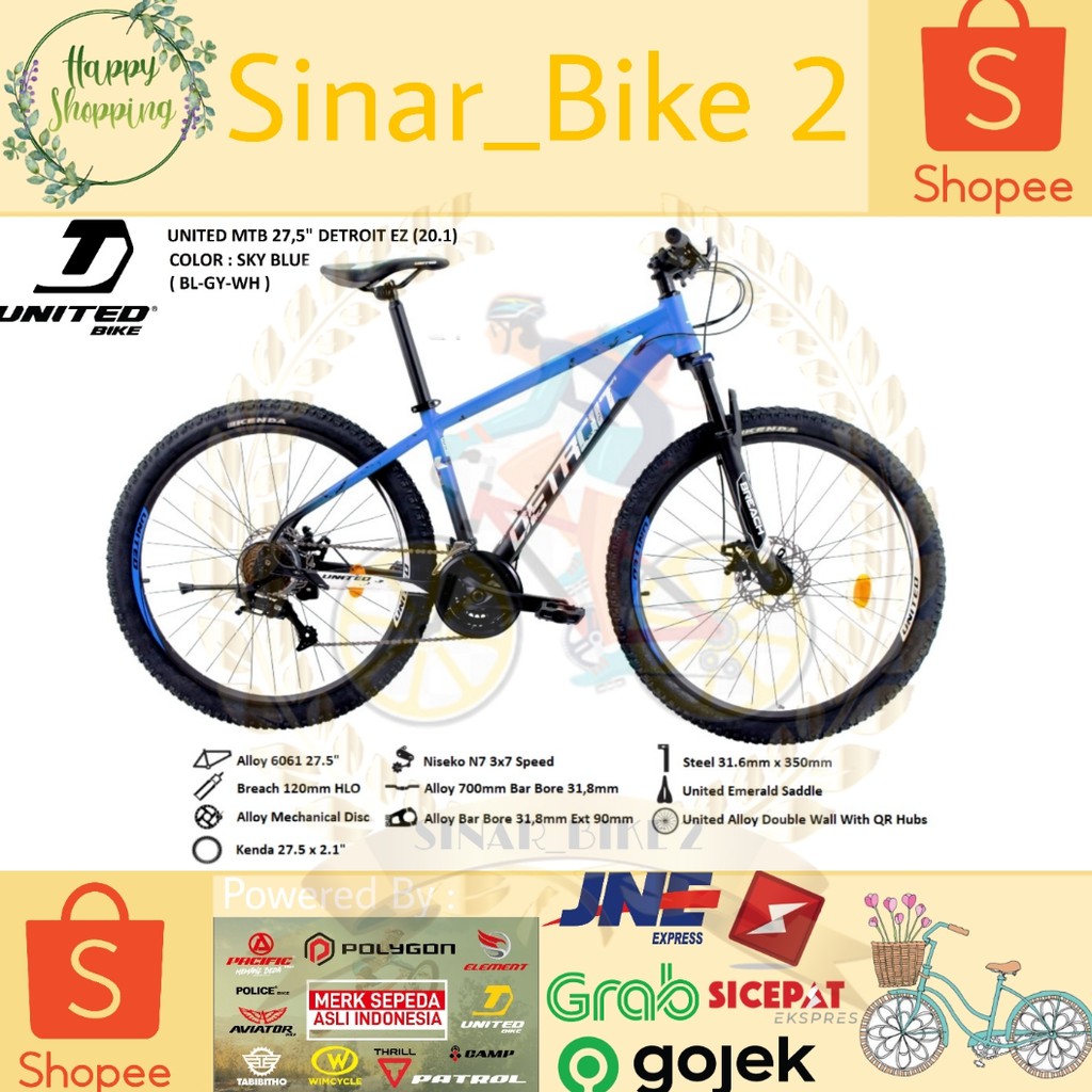 Sepeda Gunung 27,5Inch Mtb United Detroit Ez